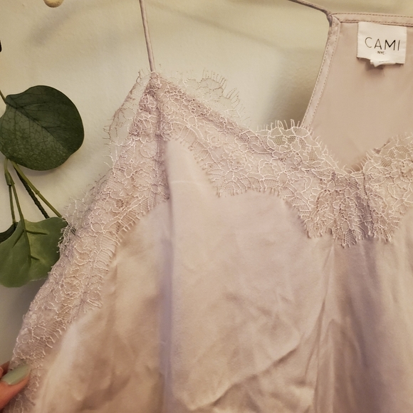 Cami NYC | Racer Silk Charmeuse Cami Lace Size M - Picture 5 of 11